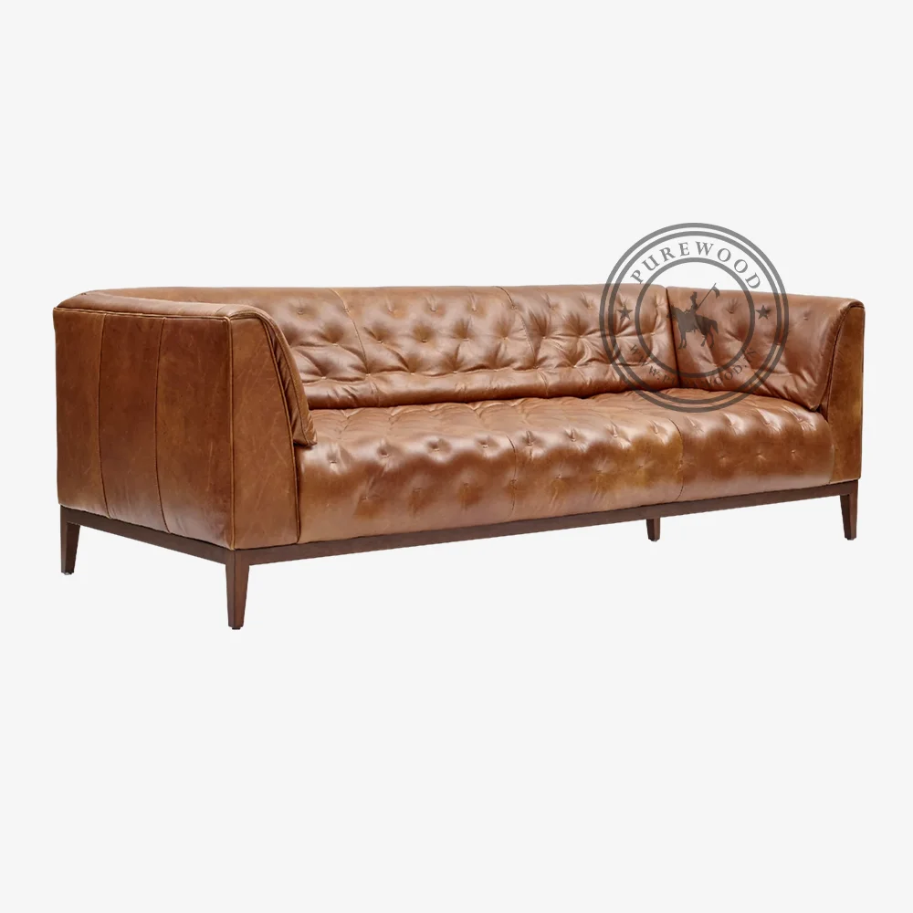 Nene Leather Chesterfield Sofa