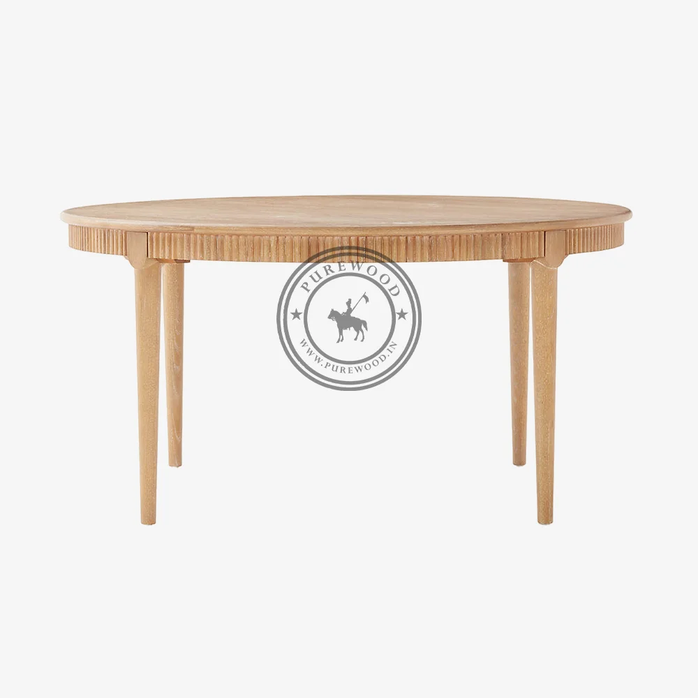 Woodpecker Round Cerused Oak Dining Table - Image 2
