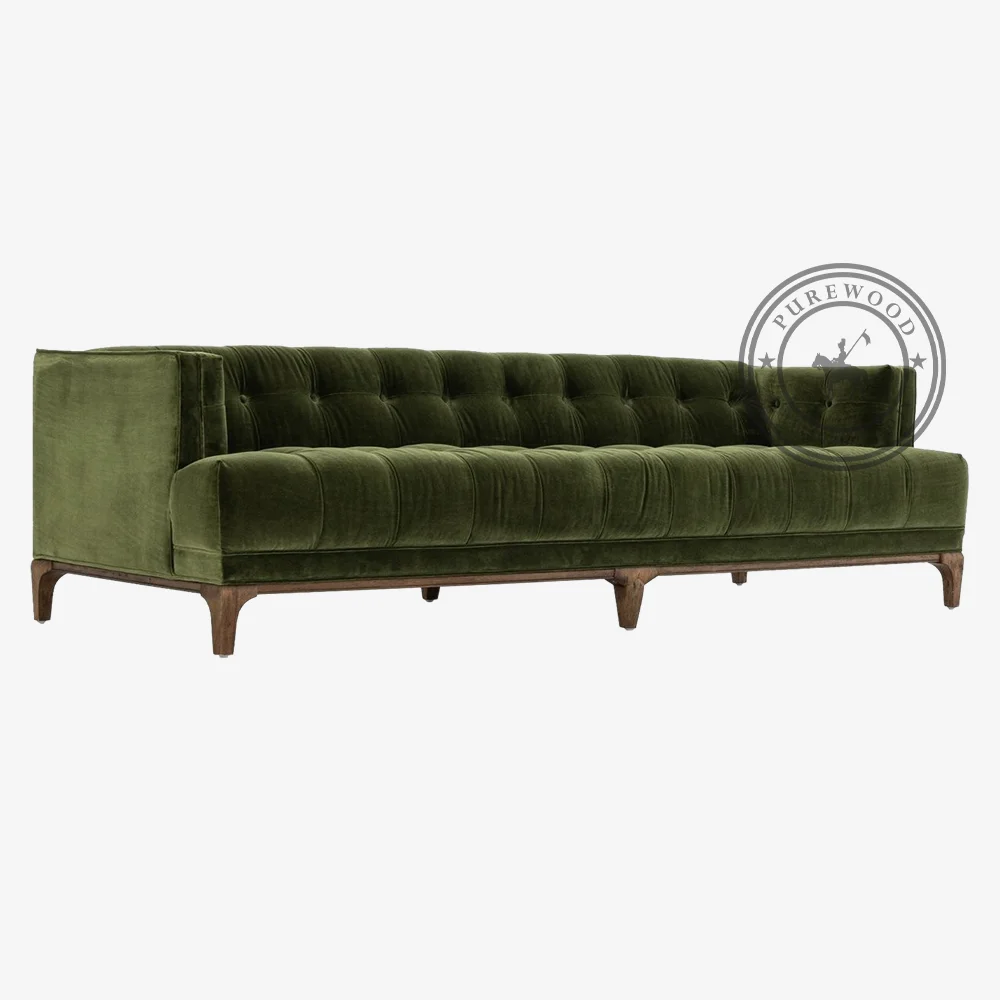 Albi Green Velvet Fabric Sofa