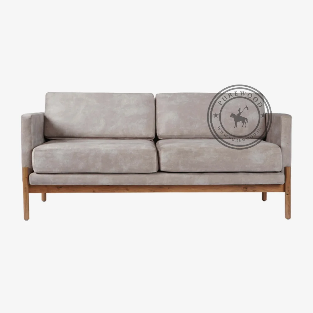 Cognac Grey Fabric Sofa - Image 2