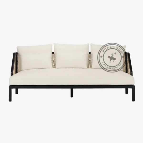 Dinan Black Fabric Sofa - Thumbnail 2