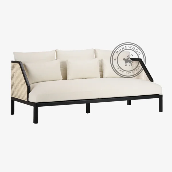 Dinan Black Fabric Sofa - Thumbnail 1