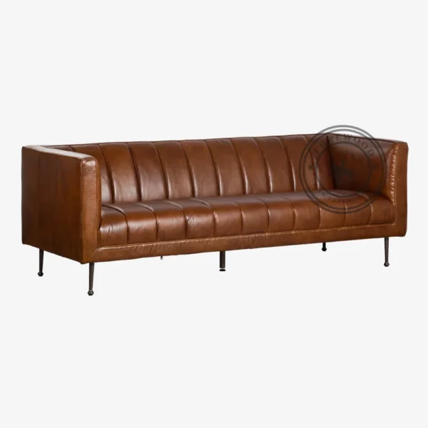 Lagan Havana Leather Sofa - Thumbnail 1