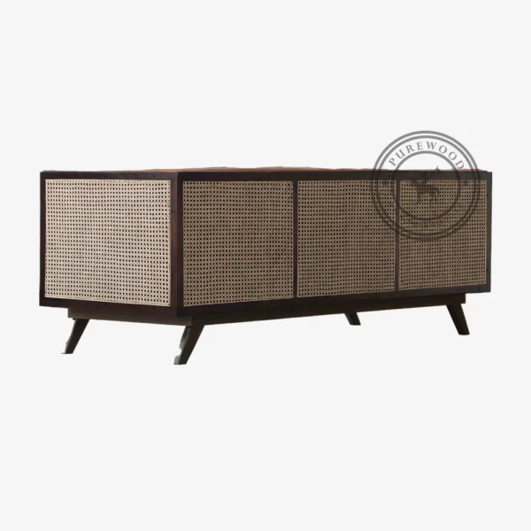 Mersey Rattan Leather Sofa - Thumbnail 2