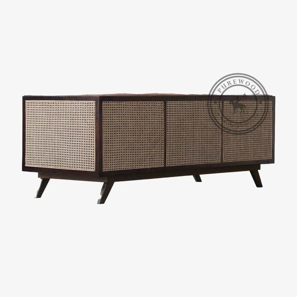 Mersey Rattan Leather Sofa - Image 2