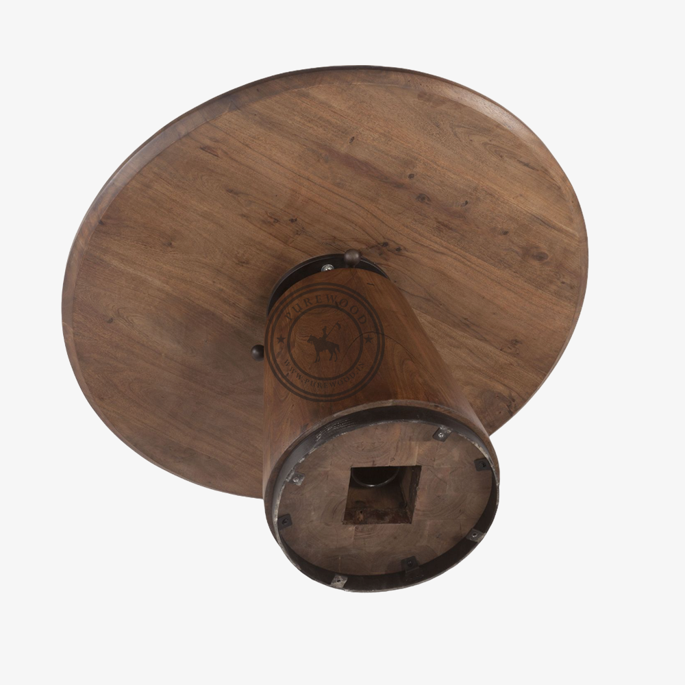 Matthew Industrial Modern Round Adjustable Table - Image 3