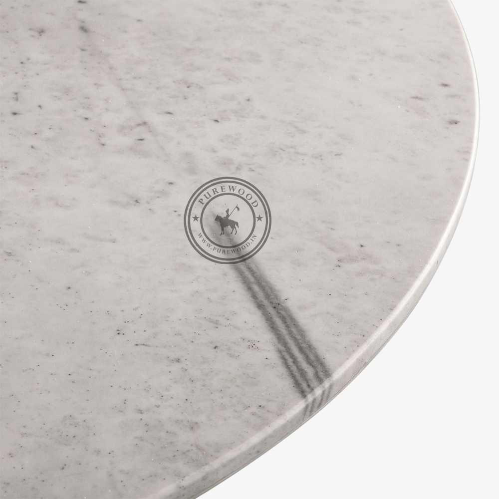 Peony White Marble Round Dining Table - Image 1