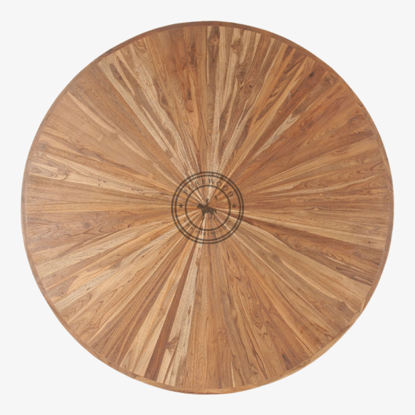 Poppy Round Marble Dining Table Octagonal Base - Thumbnail 2