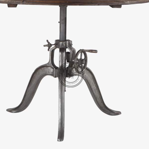 Hazel Industrial Loft Adjustable Round Dining Table - Thumbnail 2