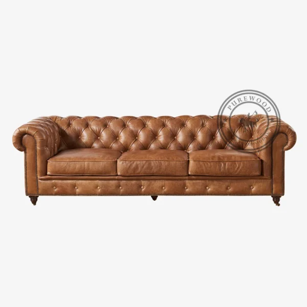 Senegal Century Leather Sofa - Thumbnail 2