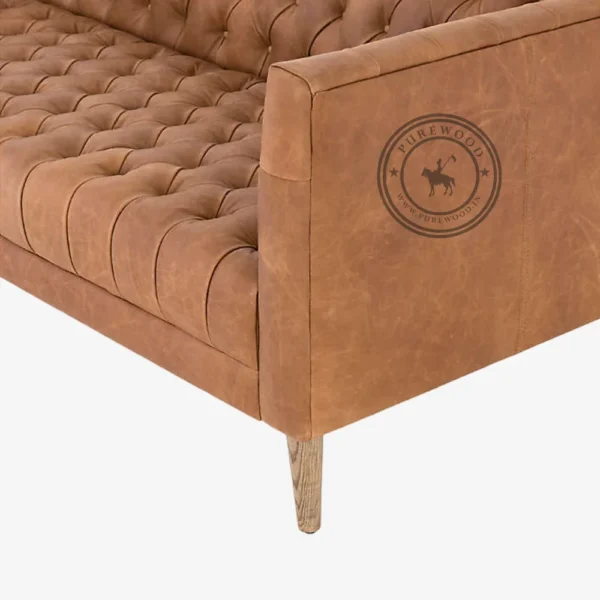Tagus CamelLeather Sofa - Thumbnail 3