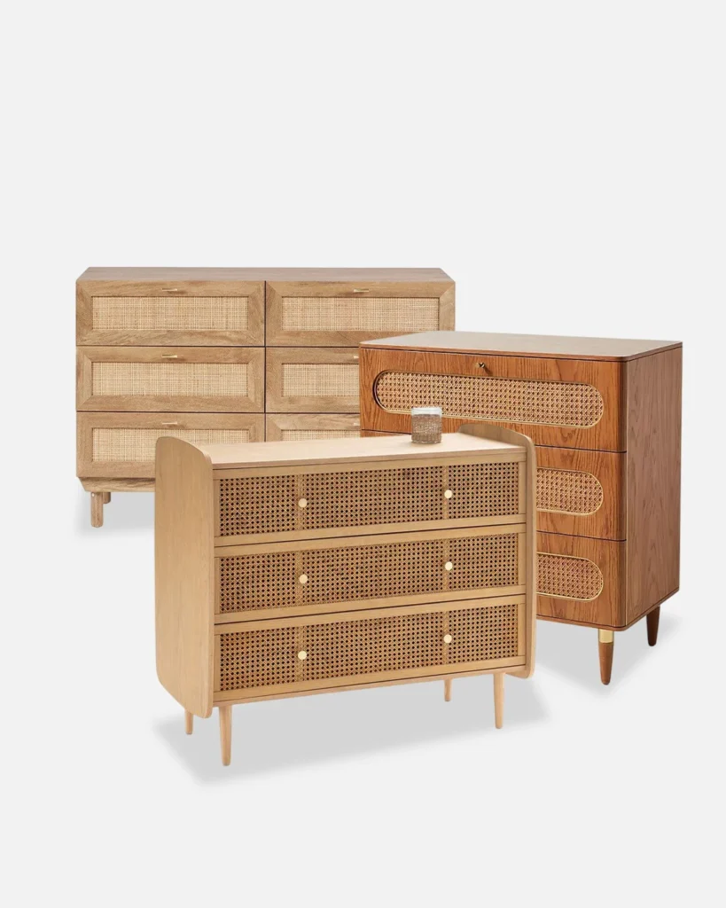 Cane Chest of Drawers