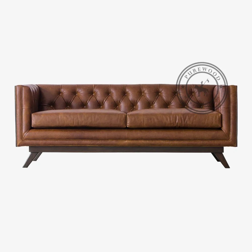 Mersey Rattan Leather Sofa - Image 2