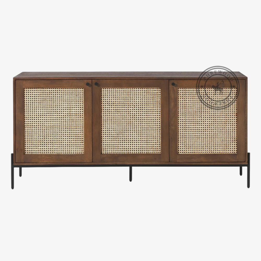 Rock Poppy cane sideboard - Image 3